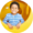 Rounded image of little boy in blue shirt inside of yellow playground toy